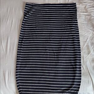 Black and White Midi Pencil Skirt for Work